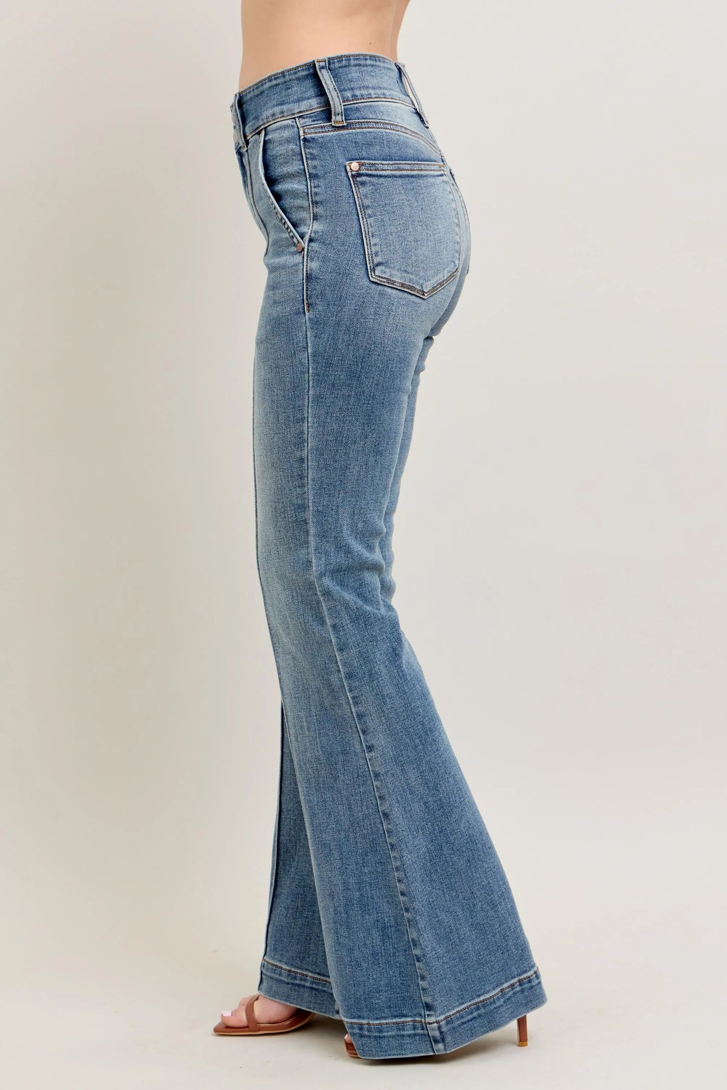 Judy Blue High-Waist Flare Jeans with Front Seam - In Style Chics Boutique Women's Juniors Plus Size Clothes