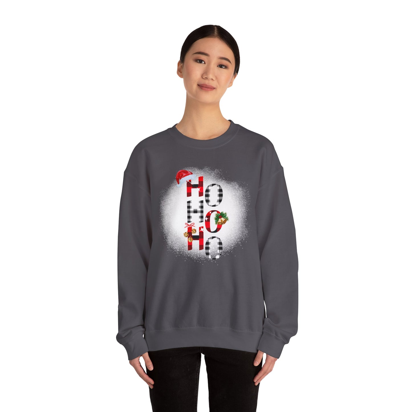 Unisex Heavy Blend™ Crewneck "Ho Ho Ho" Graphic Sweatshirt