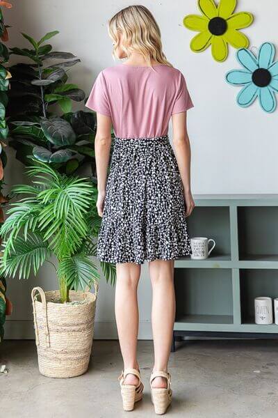 Short Sleeve Solid & Animal Print Mini Dress - In Style Chics Boutique