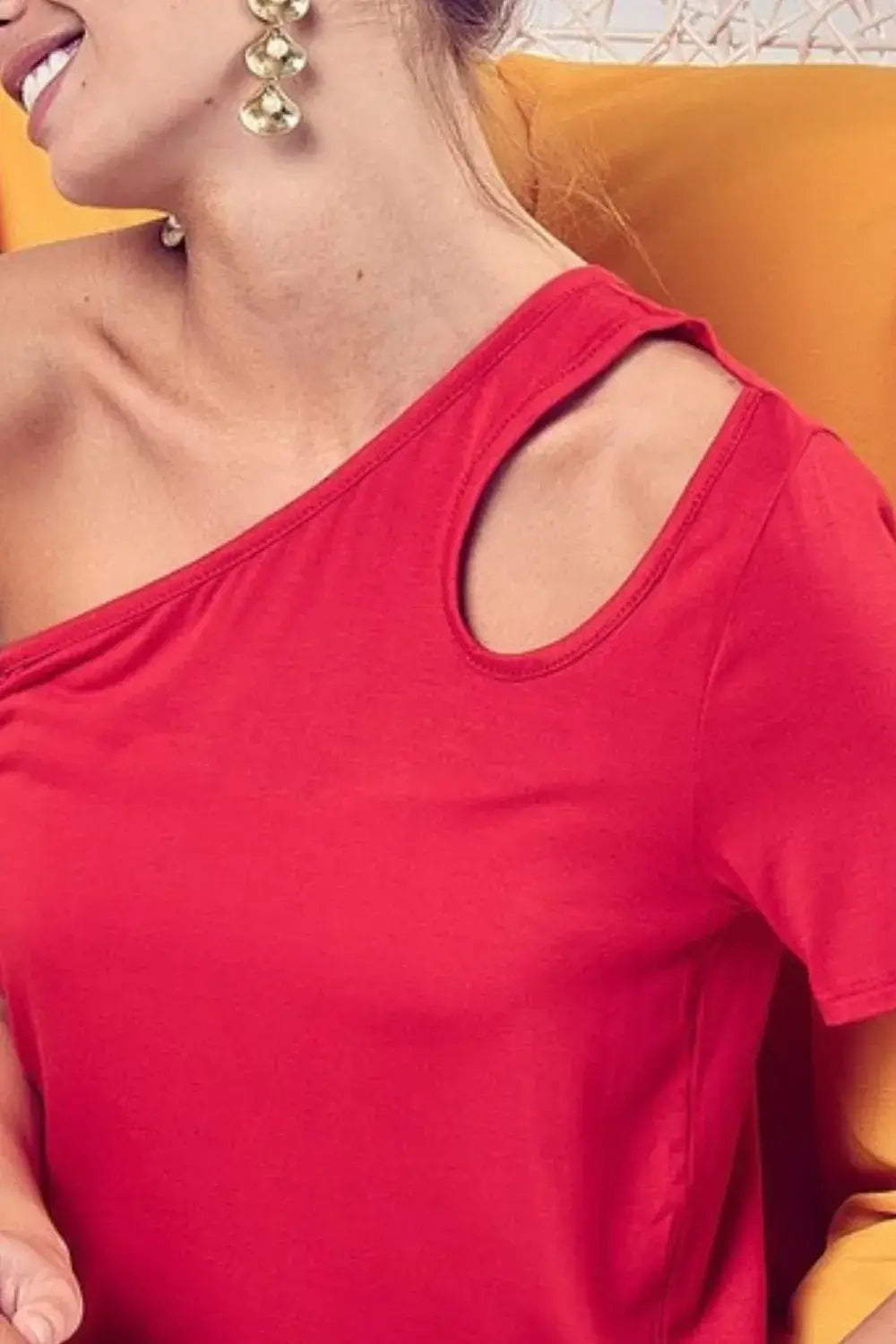Cut Out Detailed One Shoulder Top - Shein Alternative - In Style Chics Boutique Women's Juniors Apparel Online
