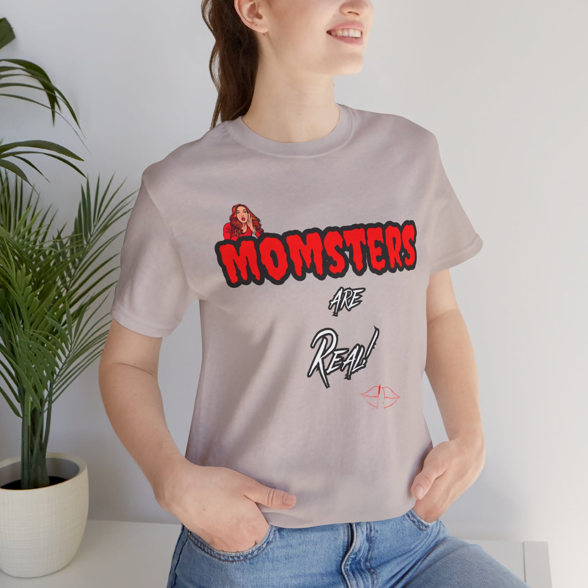 Unisex Jersey Short Sleeve Halloween Graphic T -"Momsters..." Light Color Tees - In Style Chics Boutique LLC