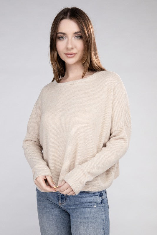 Ribbed Dolman Long Sleeve Sweater - In Style Chics Boutique LLC