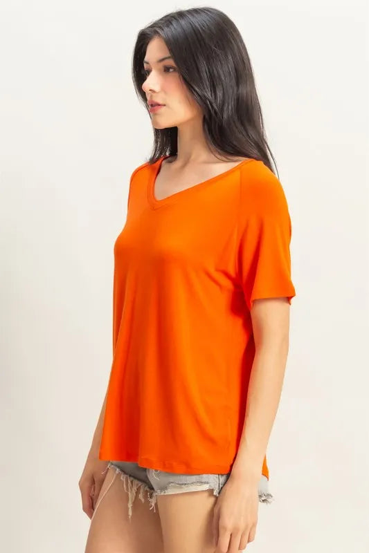 Oversized V-Neck Relaxed Tee