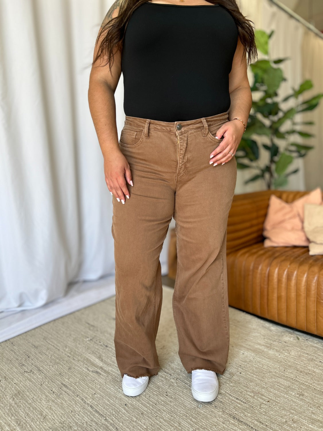 RFM Full Size High Rise Garment Dye Wide Leg Jeans - In Style Chics Boutique LLC