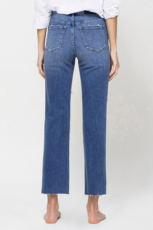 Distressed High Rise Ankle Relaxed Straight Jeans - In Style Chics Boutique LLC