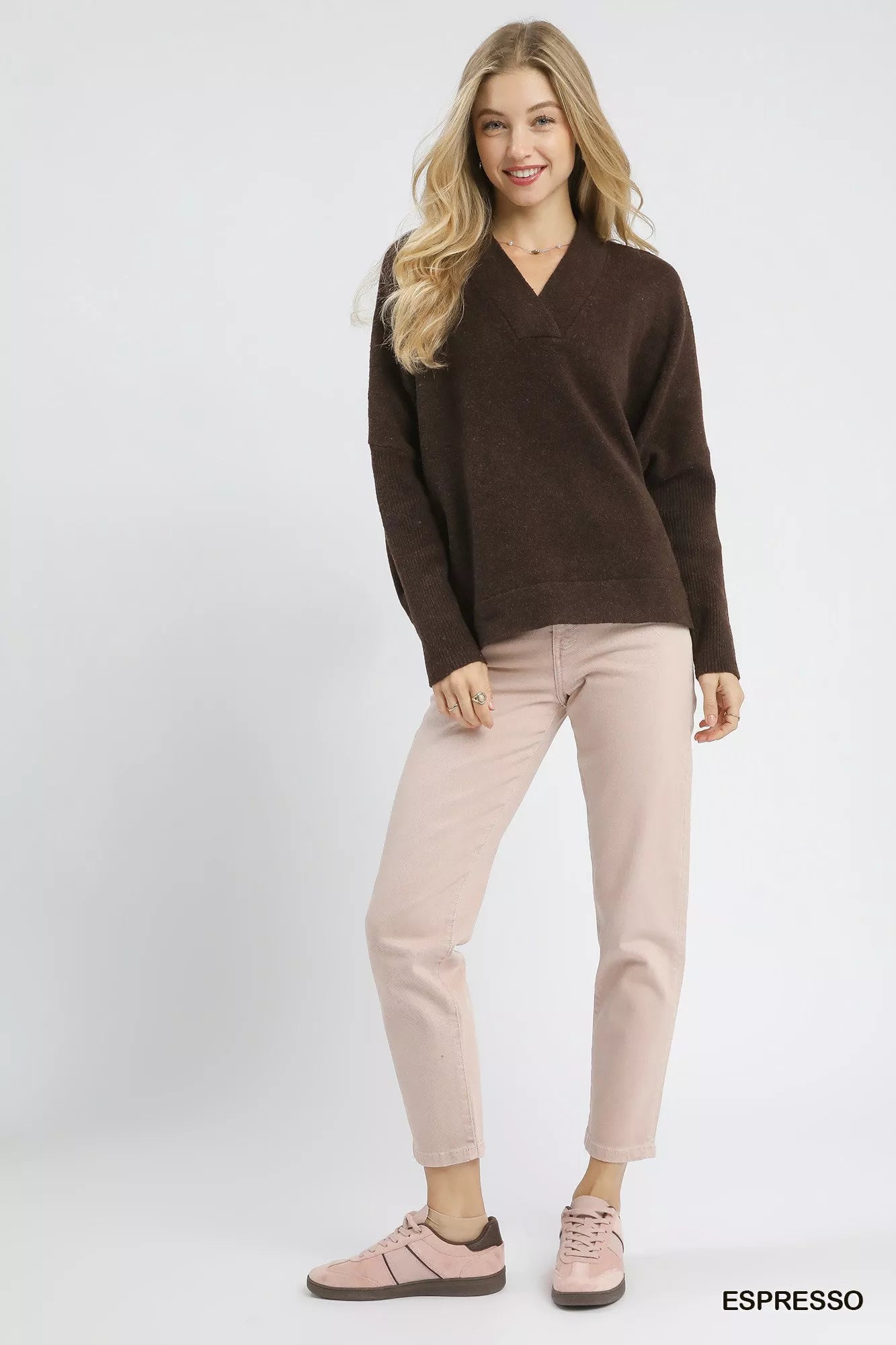 V-Neck Sweater with Wide Trim Detail, Shop Cozy Fall Styles at In Style Chics Boutique