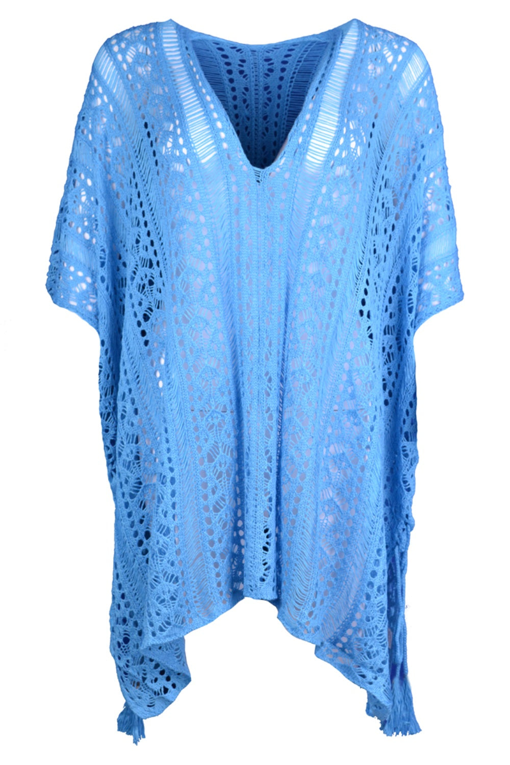 Cutout V-Neck Cover-Up with Tassel - More Colors! - In Style Chics Boutique LLC