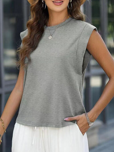 Cap Sleeve T-Shirt, Round Neck - In Style Chics Boutique