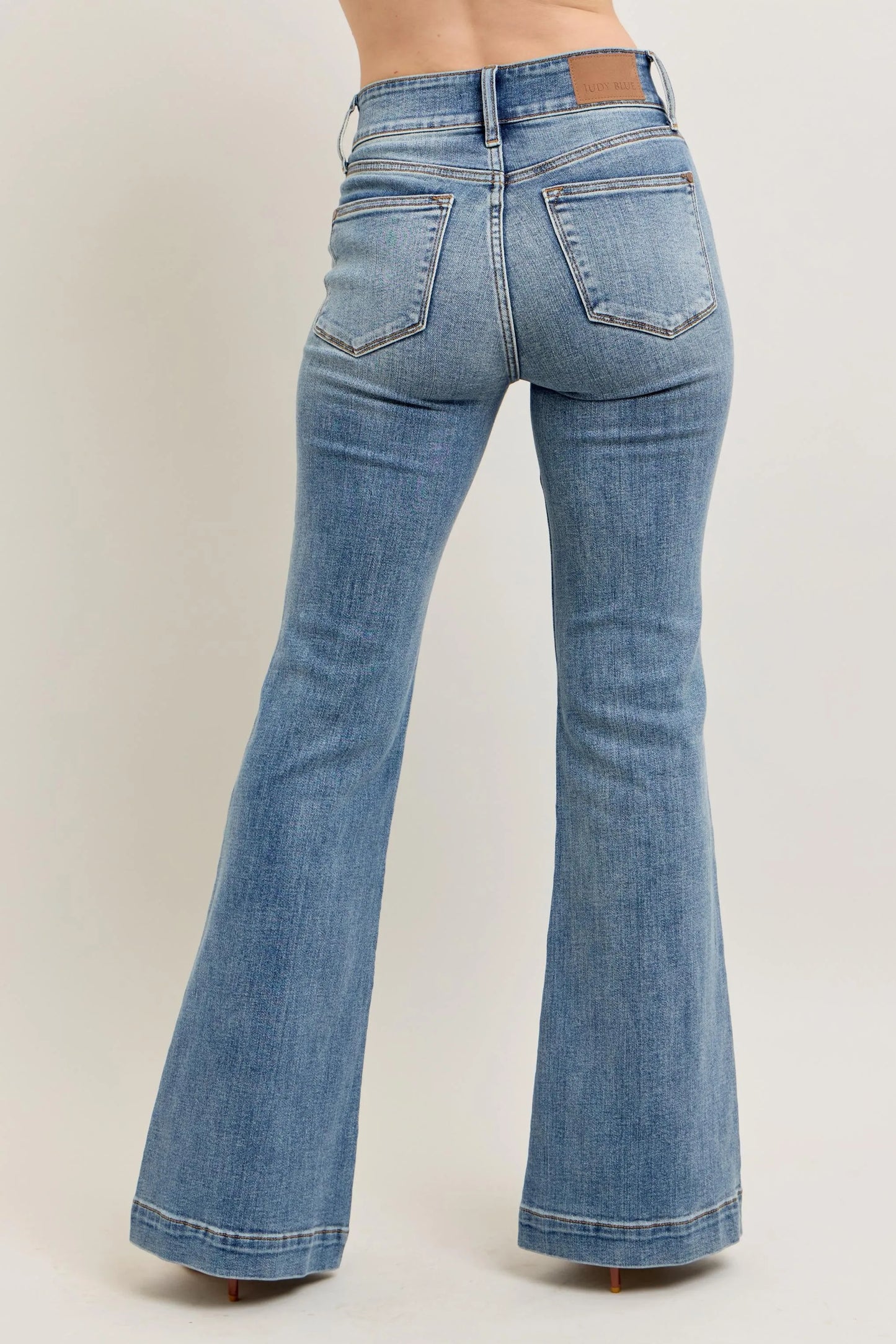 Judy Blue High-Waist Flare Jeans with Front Seam - In Style Chics Boutique Women's Juniors Plus Size Clothes