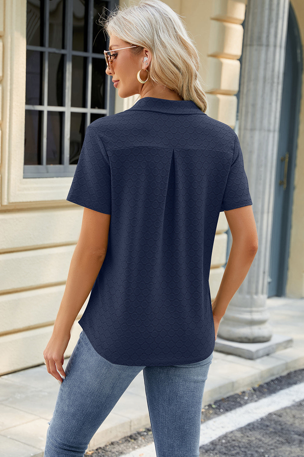 Pocketed Johnny Collar Short Sleeve Blouse - More Colors! - In Style Chics Boutique LLC