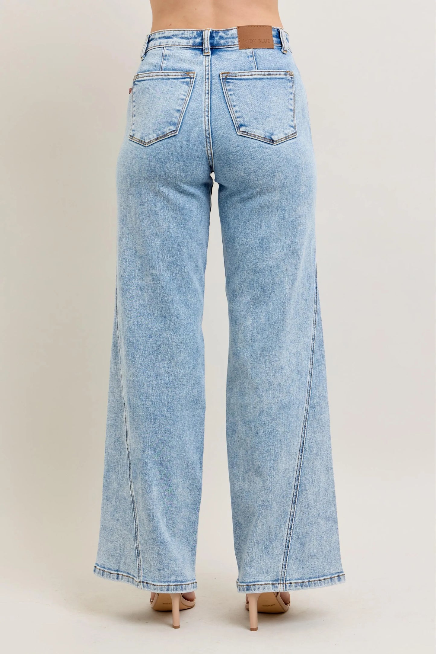 Judy Blue Wide Leg Jeans, High Waist with Skewed Inseam - Best Women's Jeans - In Style Chics Boutique
