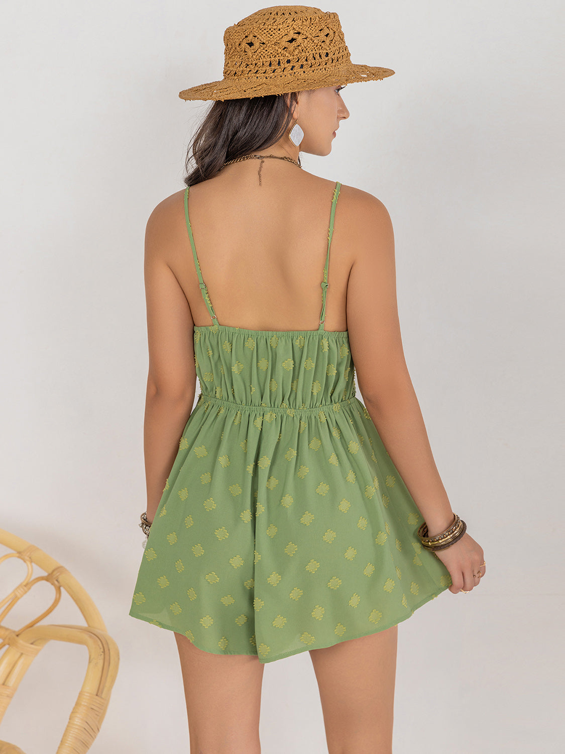 Square Neck Spaghetti Strap Romper - In Style Chics Boutique LLC
