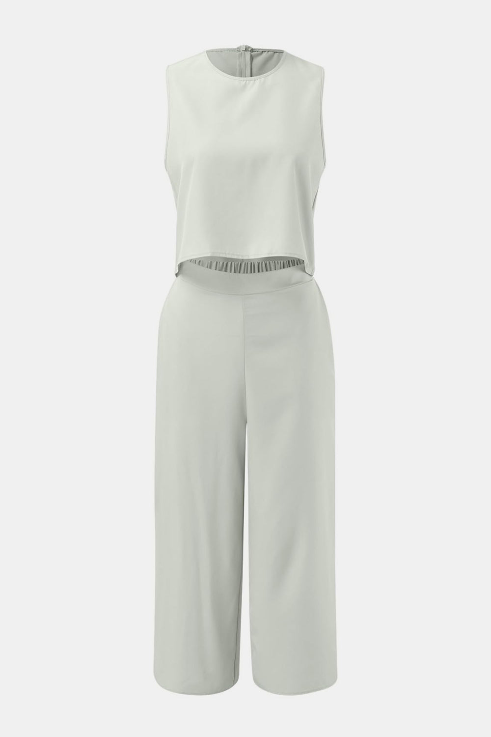 Round Neck Top and Wide Leg Pants Set - In Style Chics Boutique LLC