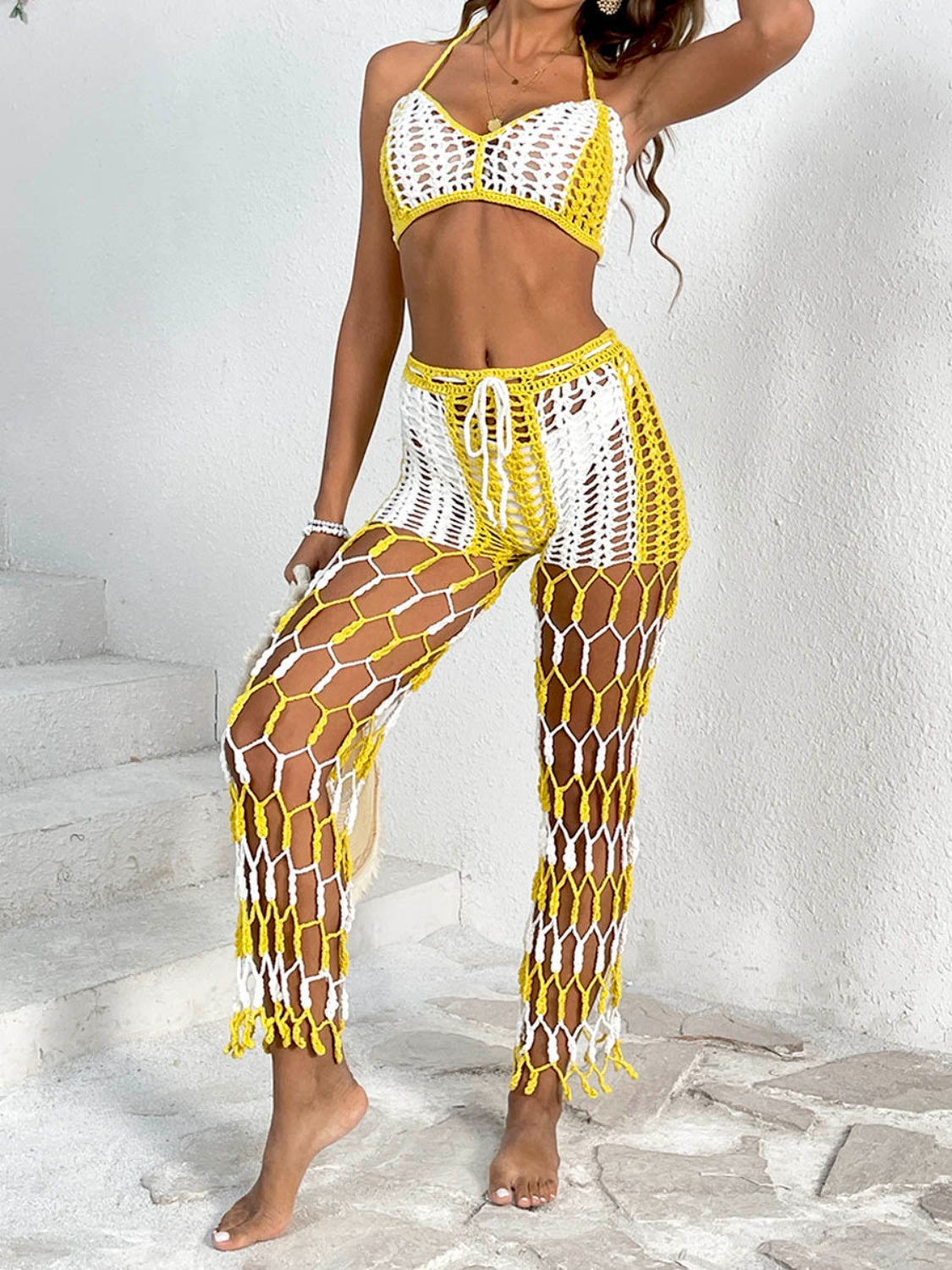 Cutout Halter Neck Top and Pants Two-Piece Swim Set - More Colors! - In Style Chics Boutique LLC
