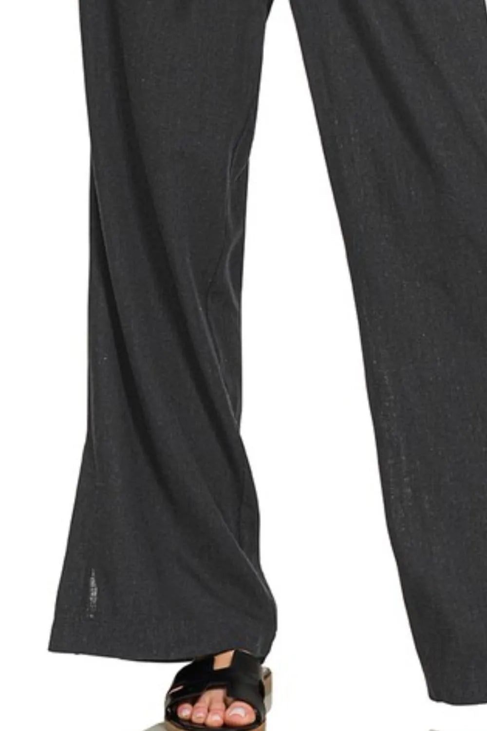 Linen Black Pants with Drawstring at In Style Chics Boutique