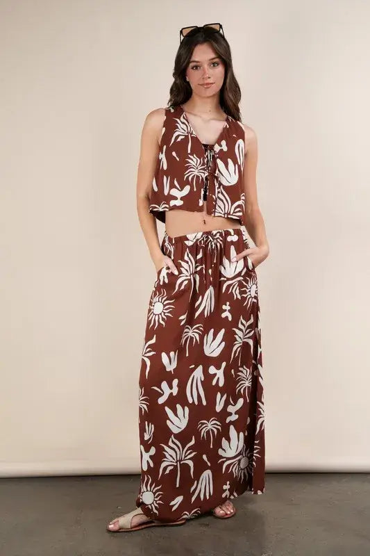 Printed Resort Midi Skirt- In Style Chics Boutique Women's Juniors Apparel Online