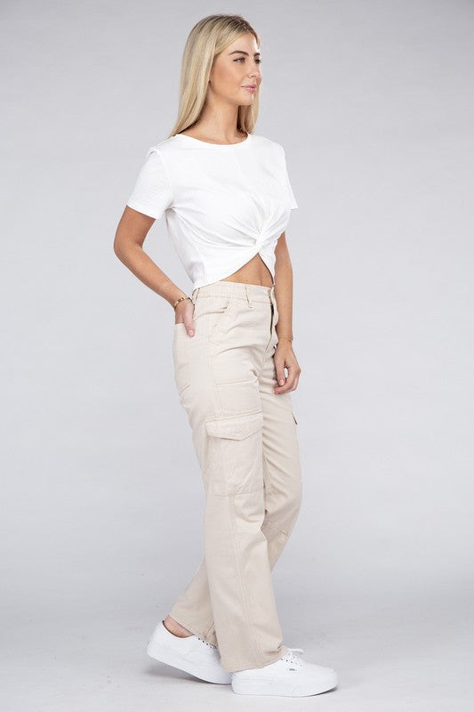 Everyday Wear Elastic-Waist Cargo Pants for Women - In Style Chics Boutique LLC