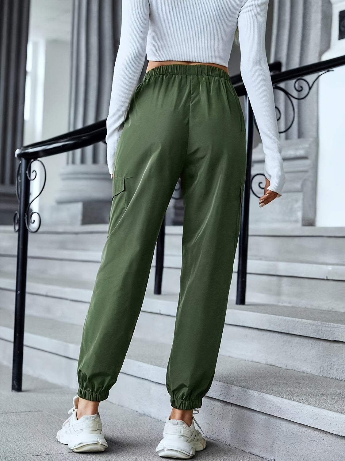 Full Size Elastic Waist Pants with Pockets - In Style Chics Boutique LLC