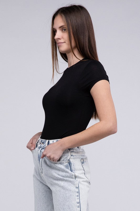 Double Layered Cap Sleeve Bodysuit - In Style Chics Boutique LLC