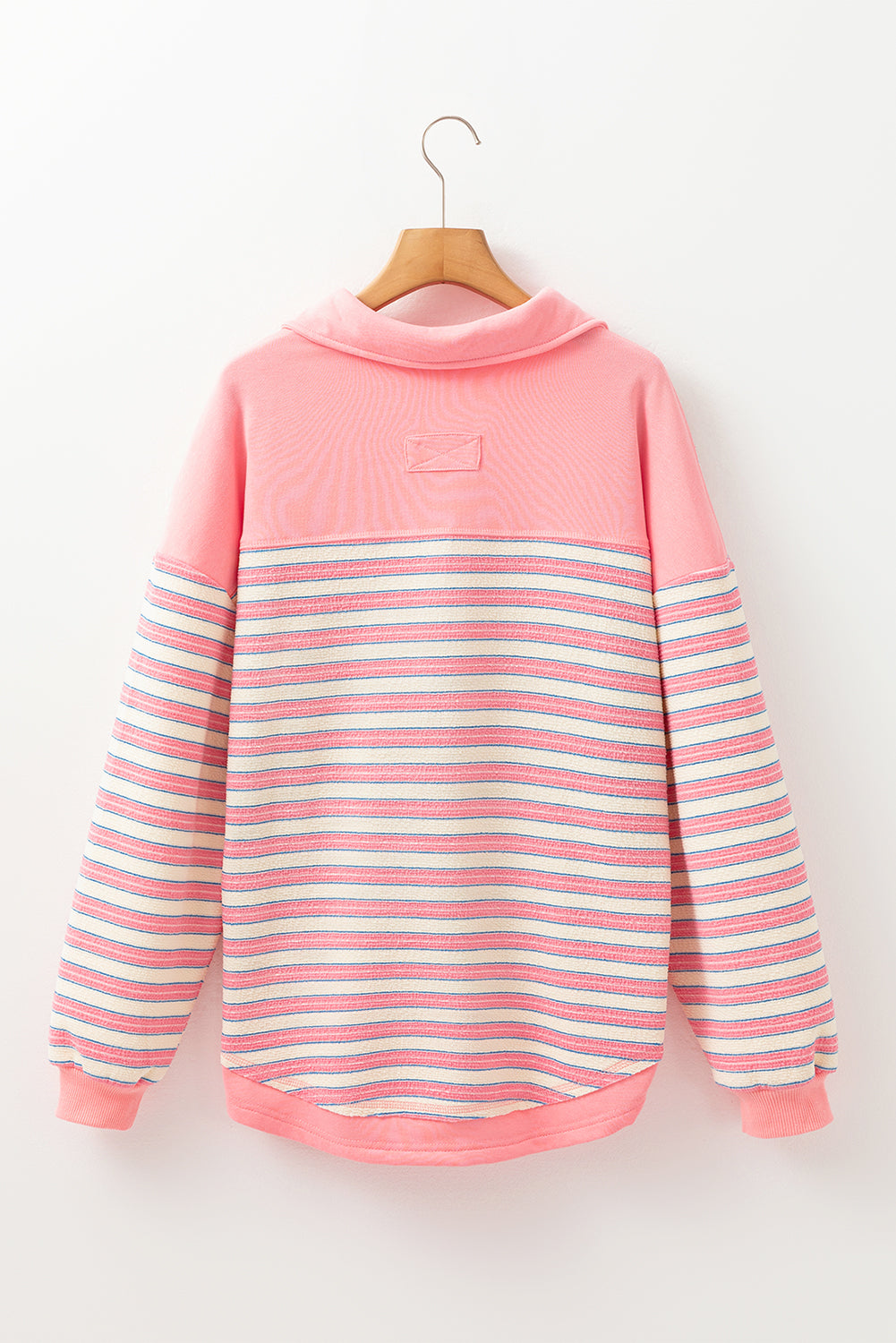 Stripe Collared V Neck Drop Shoulder Top - In Style Chics Boutique LLC