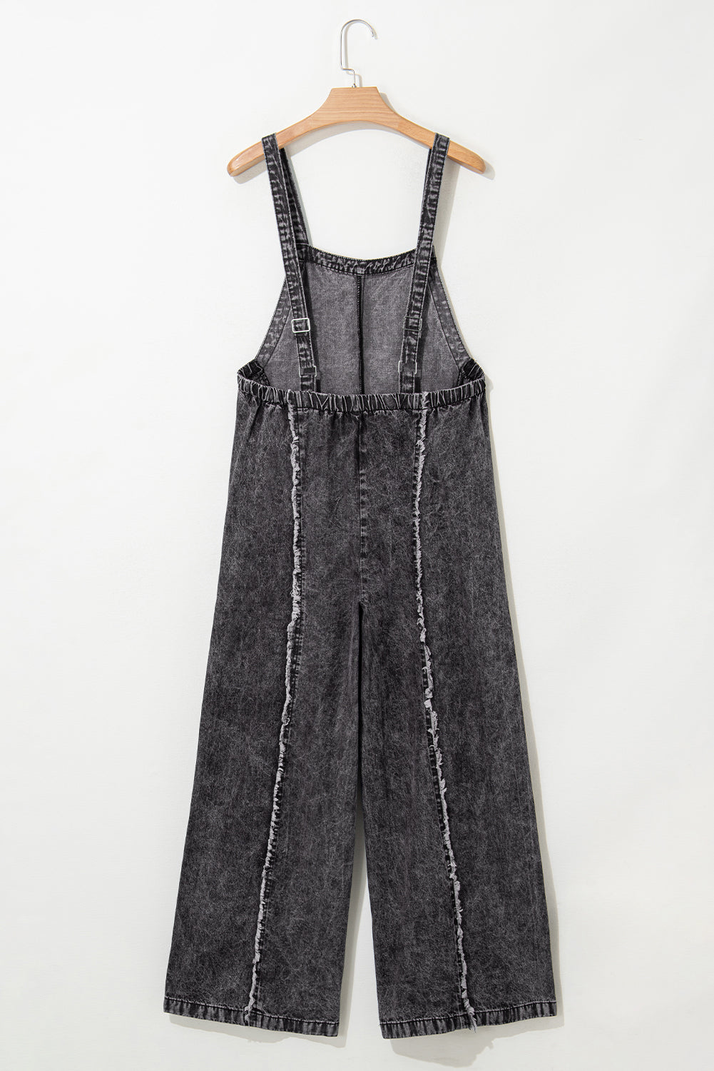 Light Wash Frayed Exposed Seam Wide Leg Denim Overalls for Women Juniors - Cute Clothing Online - In Style Chics Boutique