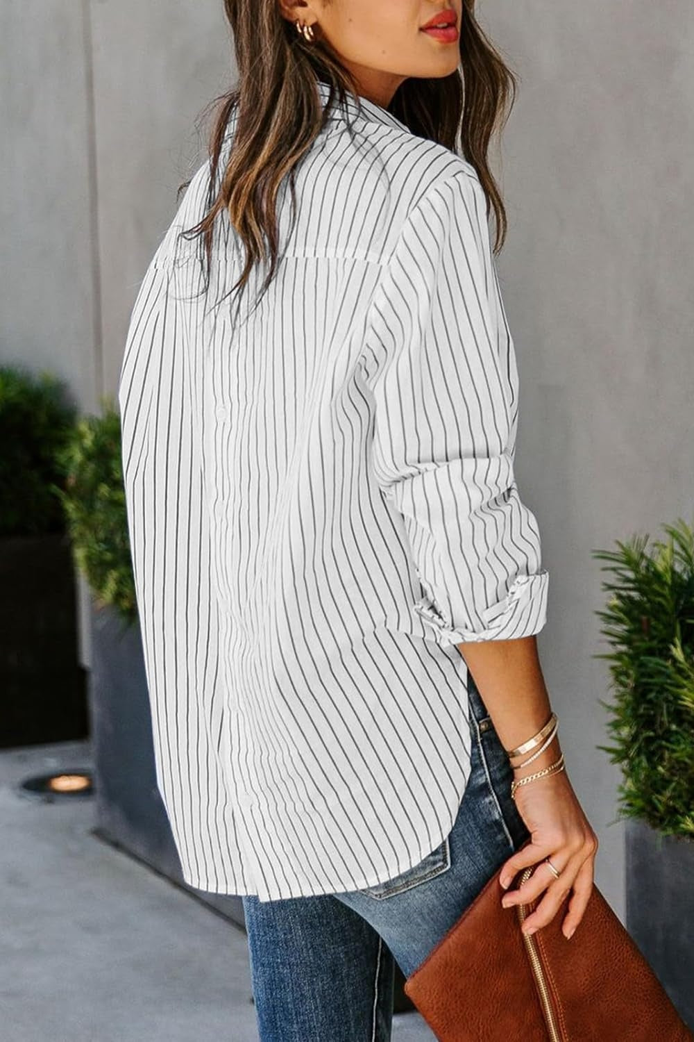 Striped Button Up Long Sleeve Shirt More Colors! - In Style Chics Boutique LLC