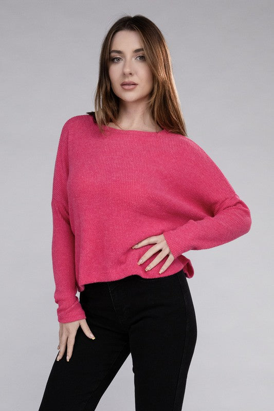 Ribbed Dolman Long Sleeve Sweater - In Style Chics Boutique LLC