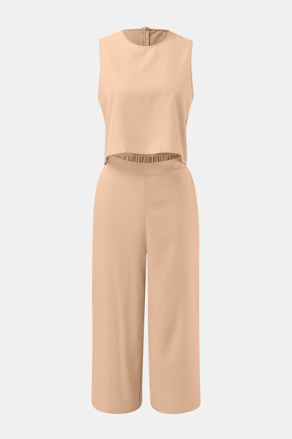 Round Neck Top and Wide Leg Pants Set - In Style Chics Boutique LLC