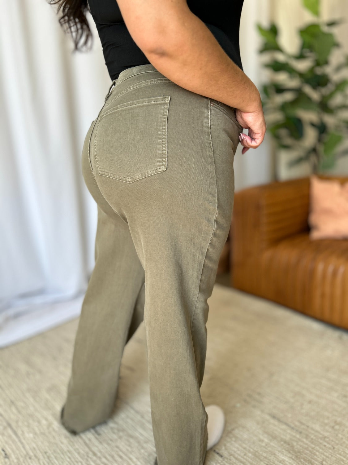 RFM Full Size High Rise Garment Dye Wide Leg Jeans - In Style Chics Boutique LLC