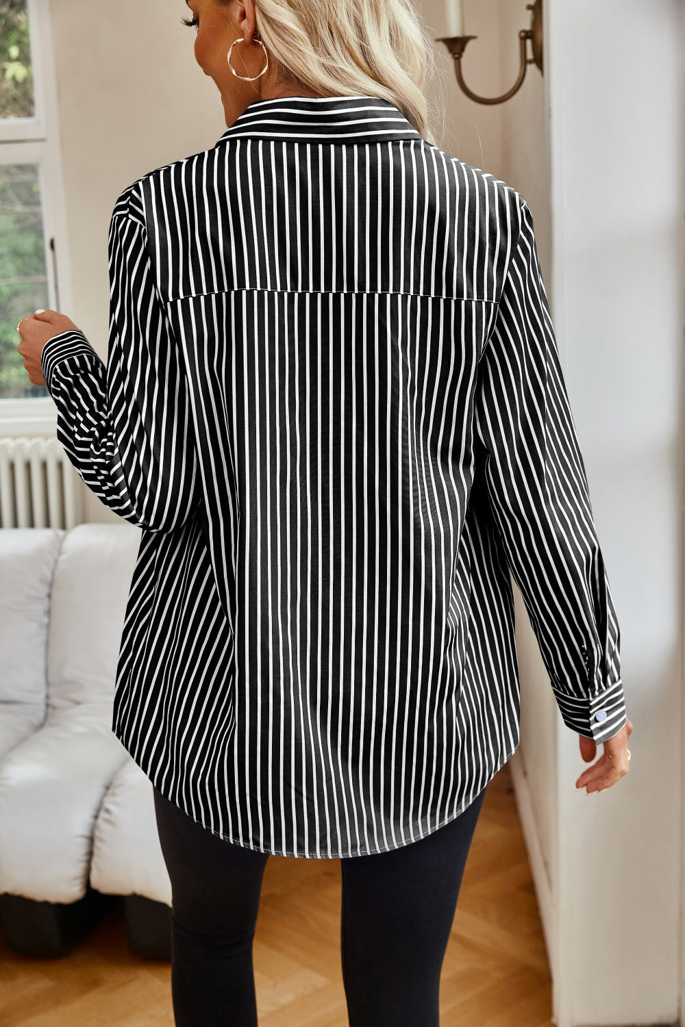Striped Button Up Long Sleeve Shirt More Colors! - In Style Chics Boutique LLC
