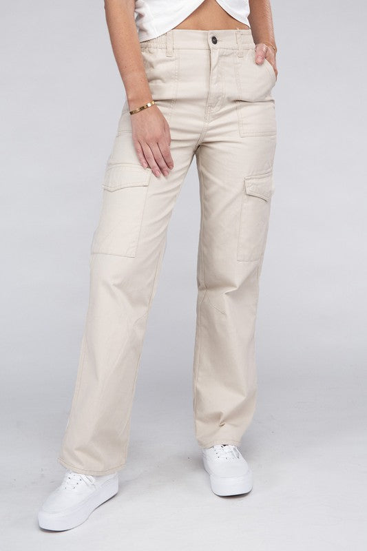 Everyday Wear Elastic-Waist Cargo Pants for Women - In Style Chics Boutique LLC