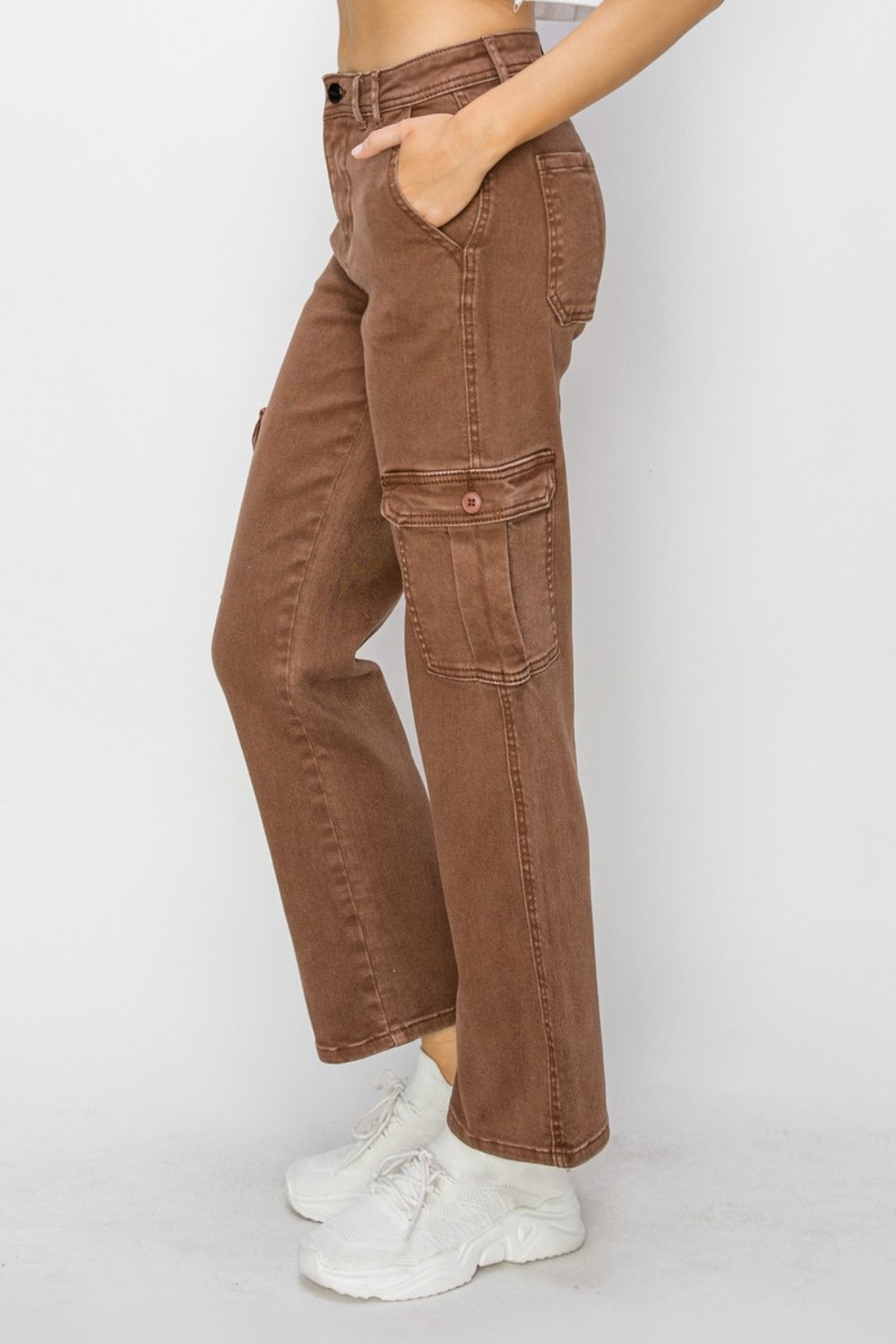 Risen Full Size High Rise Cargo Jeans - In Style Chics Boutique LLC