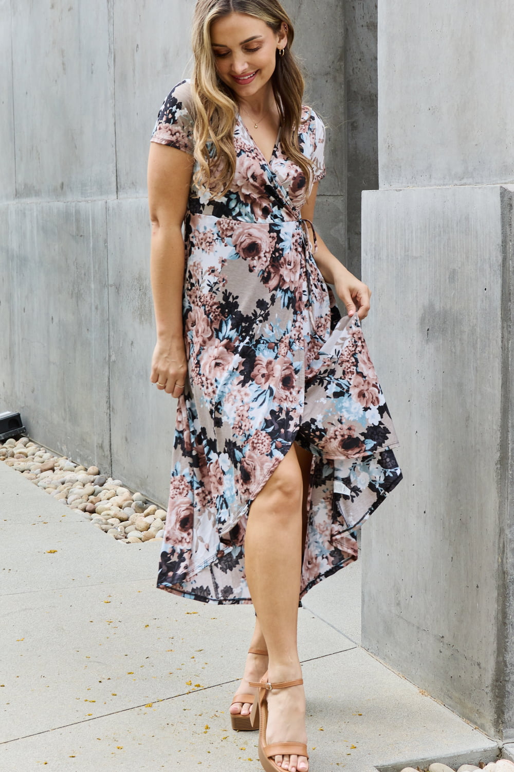 Heimish Give Me Roses Full Size Floral Maxi Wrap Dress - In Style Chics Boutique LLC