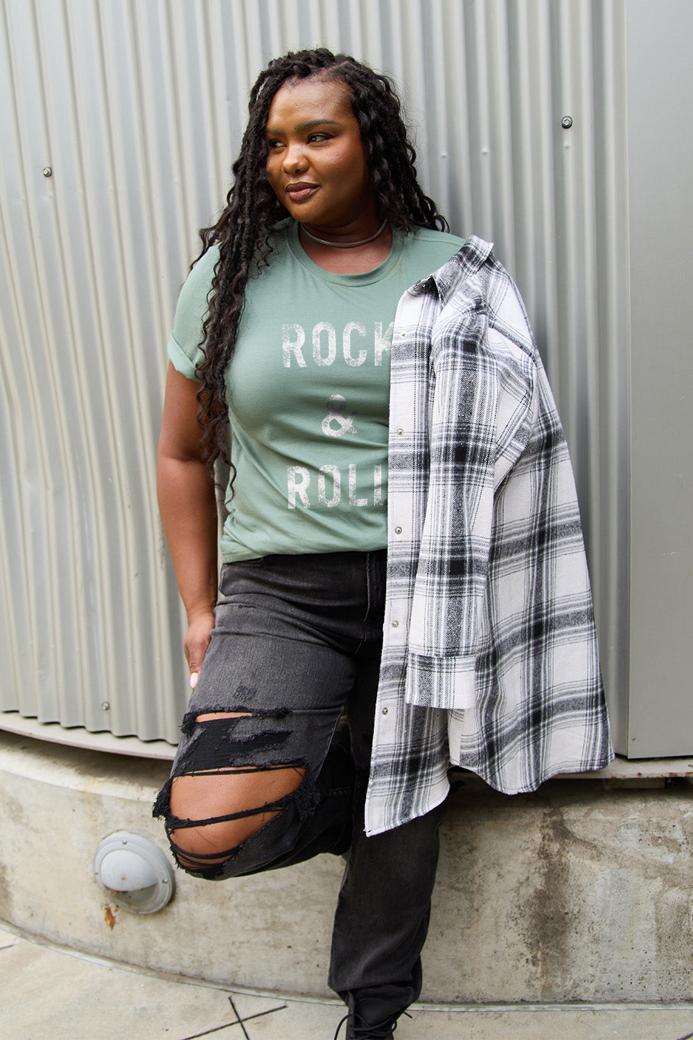 Simply Love Full Size ROCK & ROLL Short Sleeve T-Shirt - In Style Chics Boutique LLC