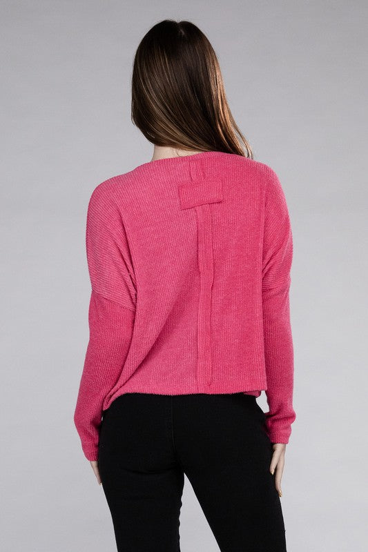 Ribbed Dolman Long Sleeve Sweater - In Style Chics Boutique LLC