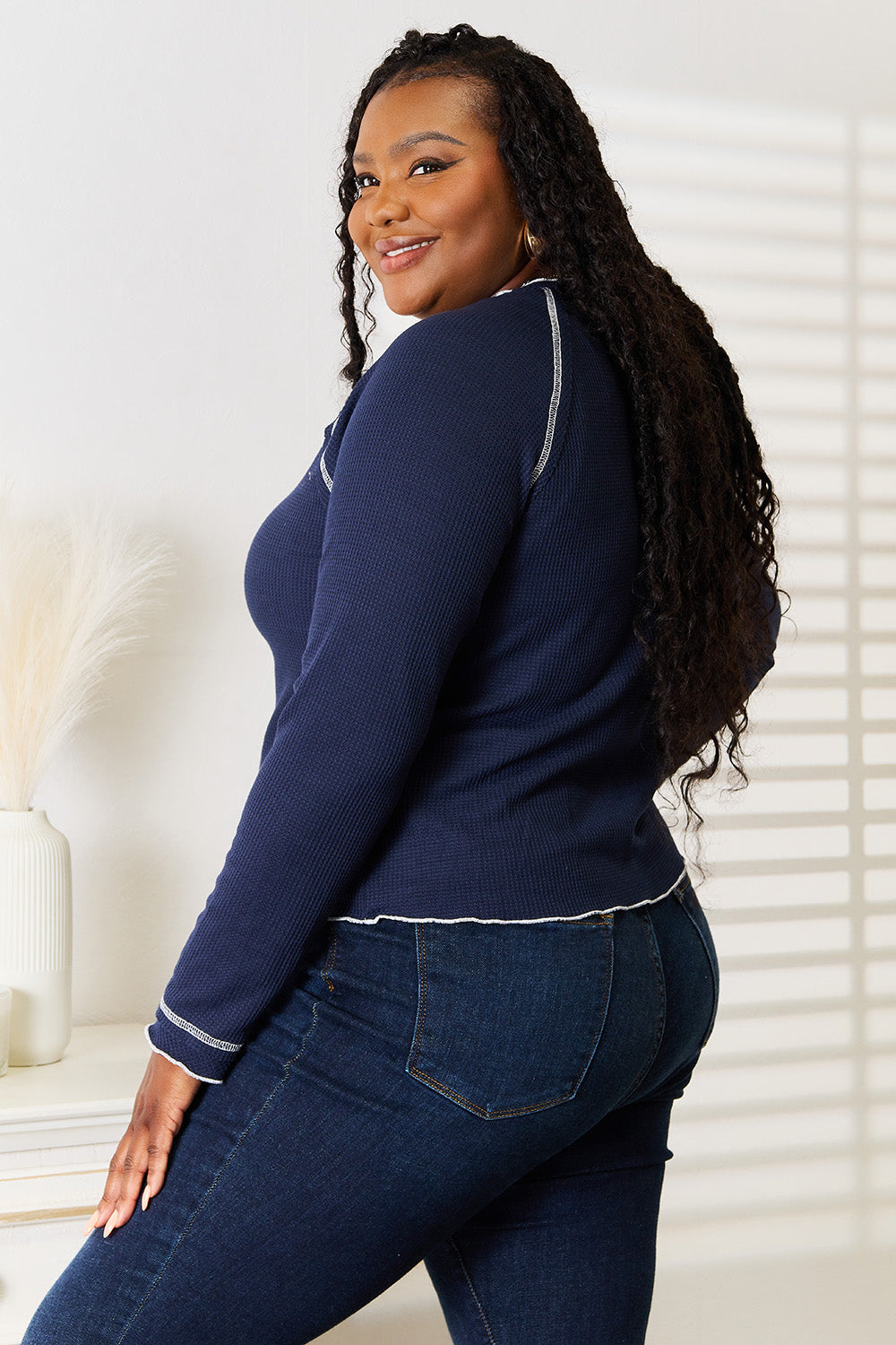 Basic Bae Long Raglan Sleeve Round Neck Top - In Style Chics Boutique LLC