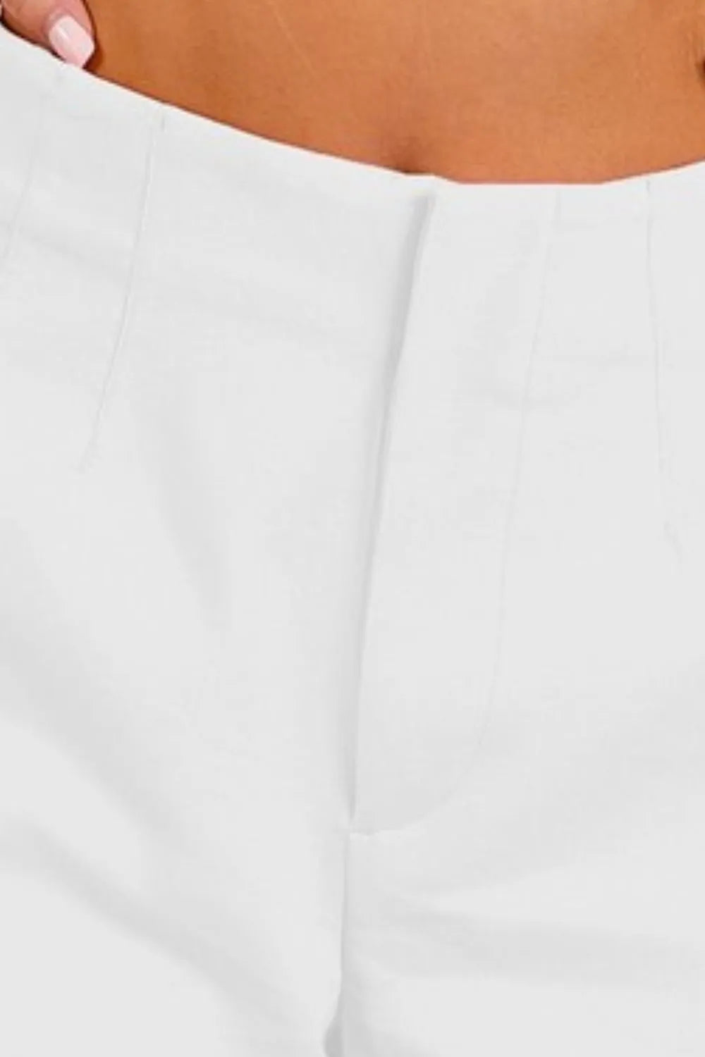 Bandless Tailored White Shorts for Women - In Style Chics Boutique Women's Juniors Cute Clothes Online