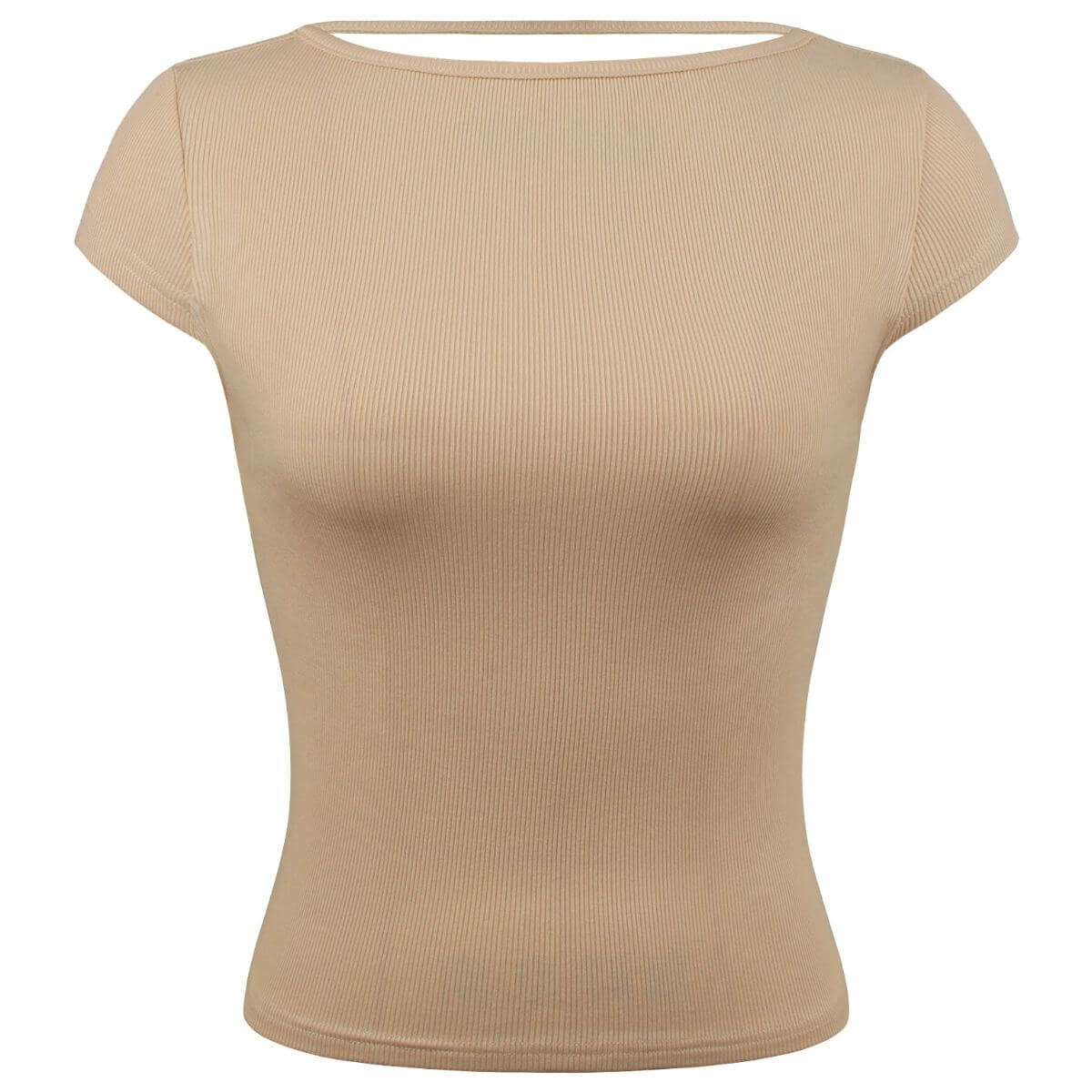 Round Neck Backless Short Sleeve Tee - In Style Chics Boutique LLC