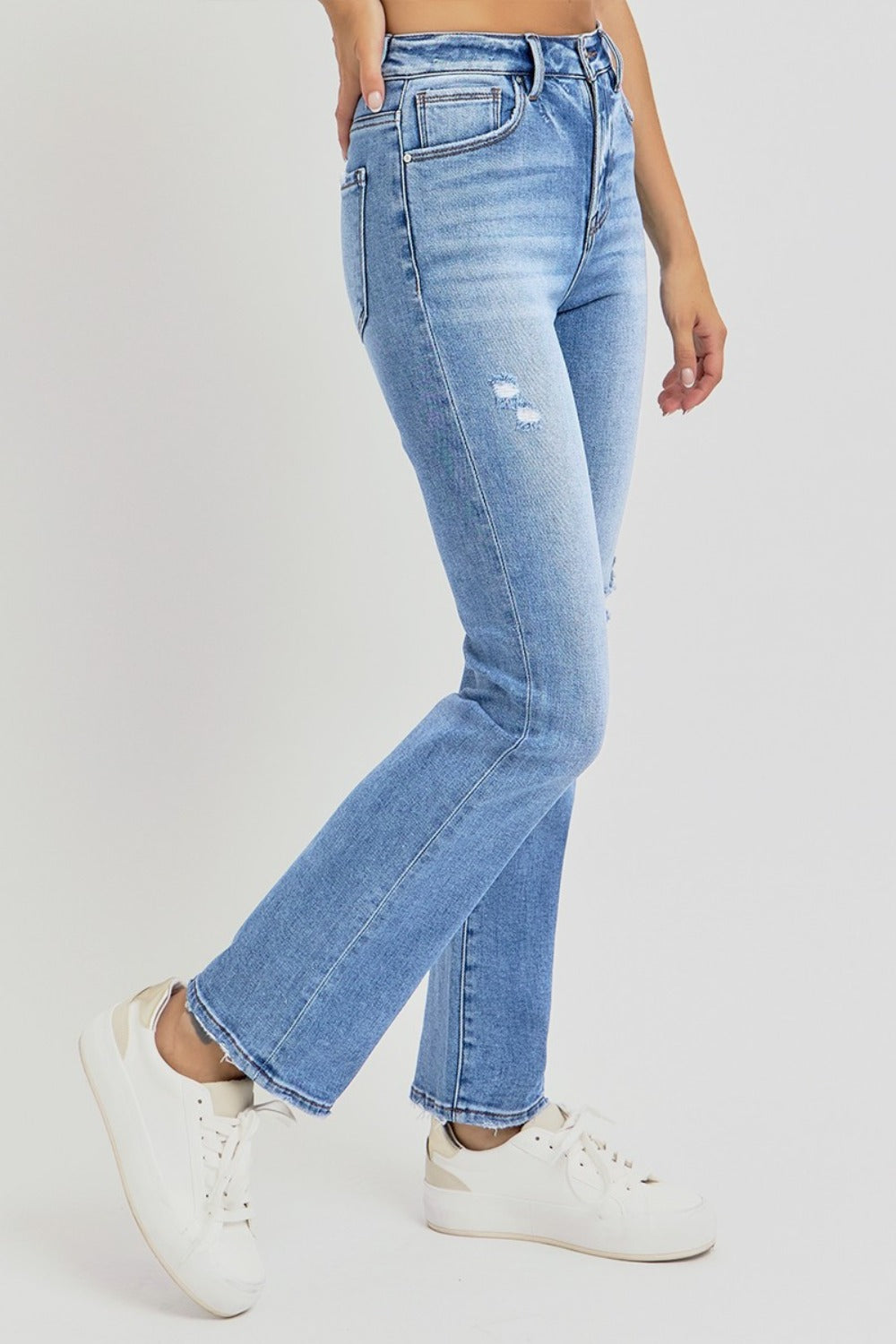 RISEN Full Size Distressed High-Rise Ankle Straight Jeans - In Style Chics Boutique LLC