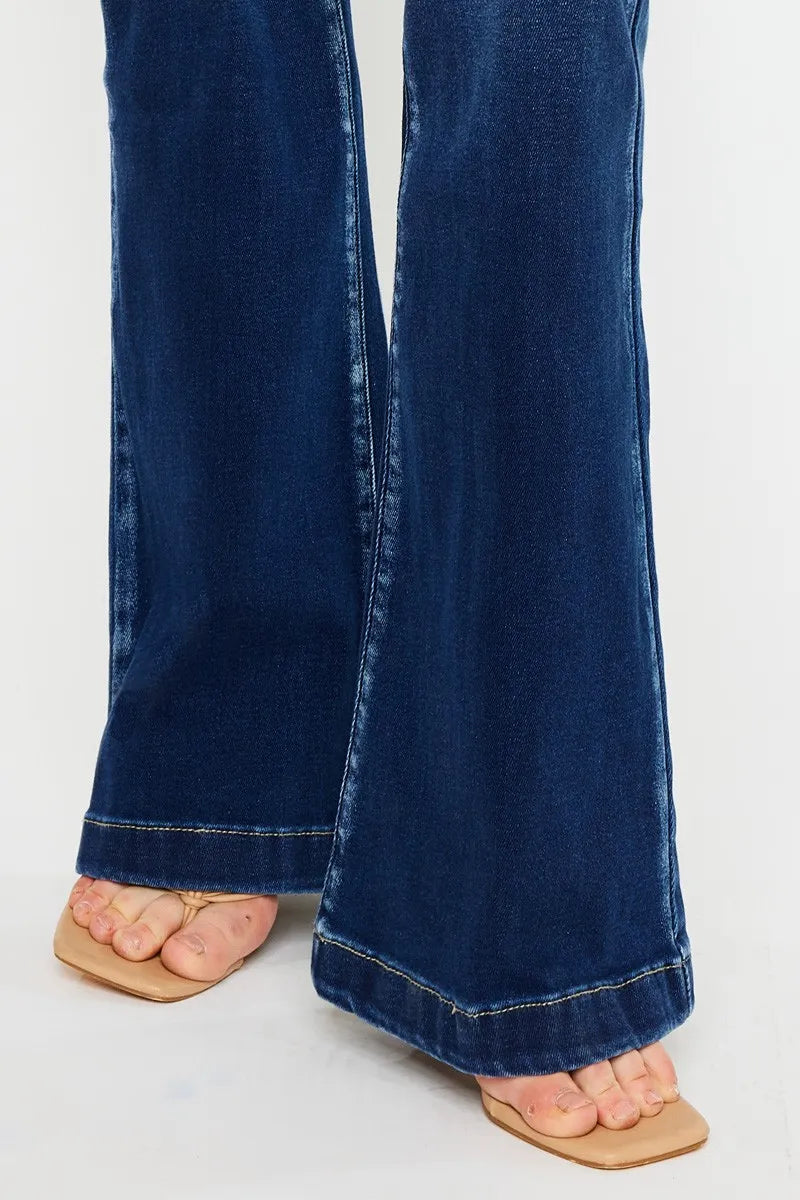 Kancan Button Fly High Rise Flare Jeans - In Style Chics Boutique