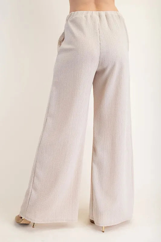 Textured Wide-Leg Women's Pants with Pockets - In Style Chics Boutique