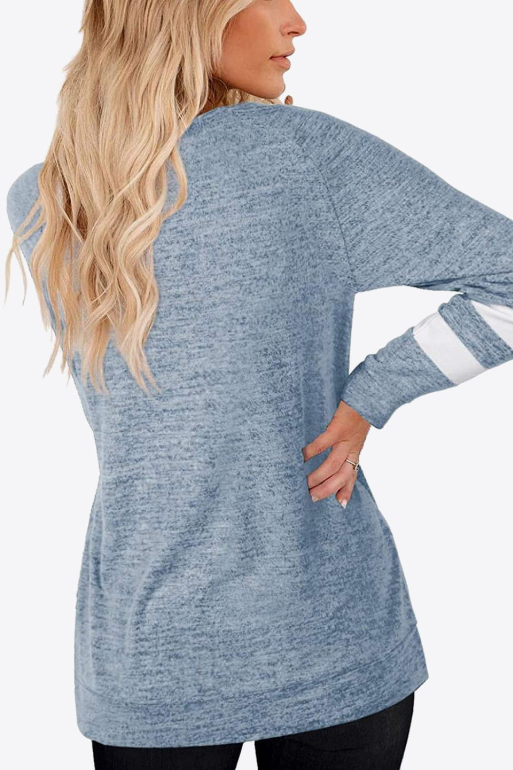 Striped Contrast Raglan Sleeve Top - In Style Chics Boutique LLC