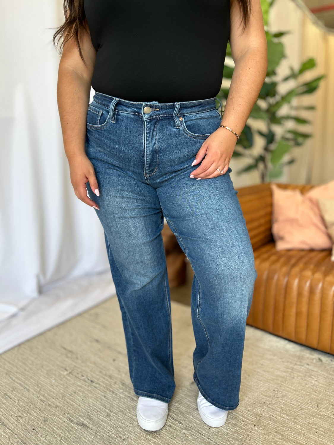 RFM Full Size High Rise Tummy Control Wide Leg Jeans - In Style Chics Boutique LLC