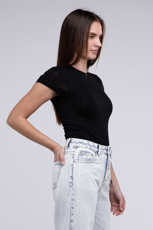 Double Layered Cap Sleeve Bodysuit - In Style Chics Boutique LLC