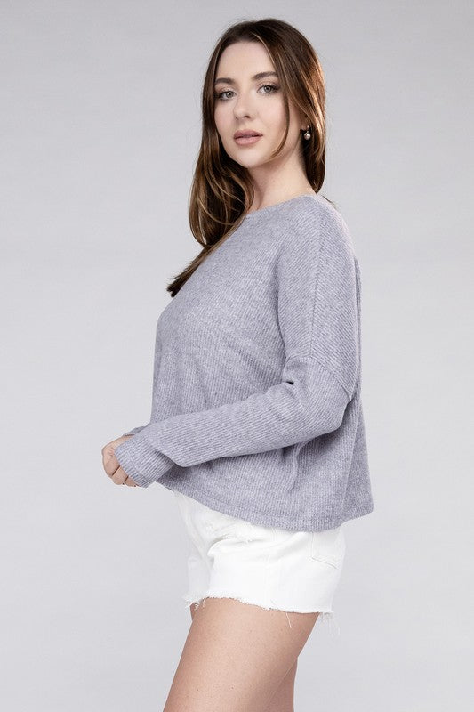 Ribbed Dolman Long Sleeve Sweater - In Style Chics Boutique LLC