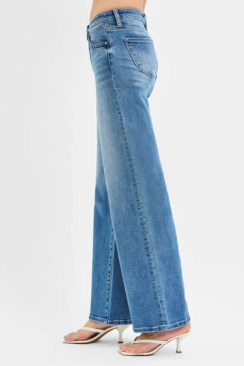 RISEN Low Rise Wide Leg Jeans - Plus Size Jeans, In Style Chics Boutique Women's Juniors Clothes Online