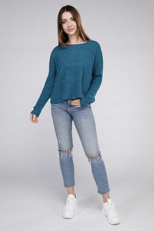 Ribbed Dolman Long Sleeve Sweater - In Style Chics Boutique LLC