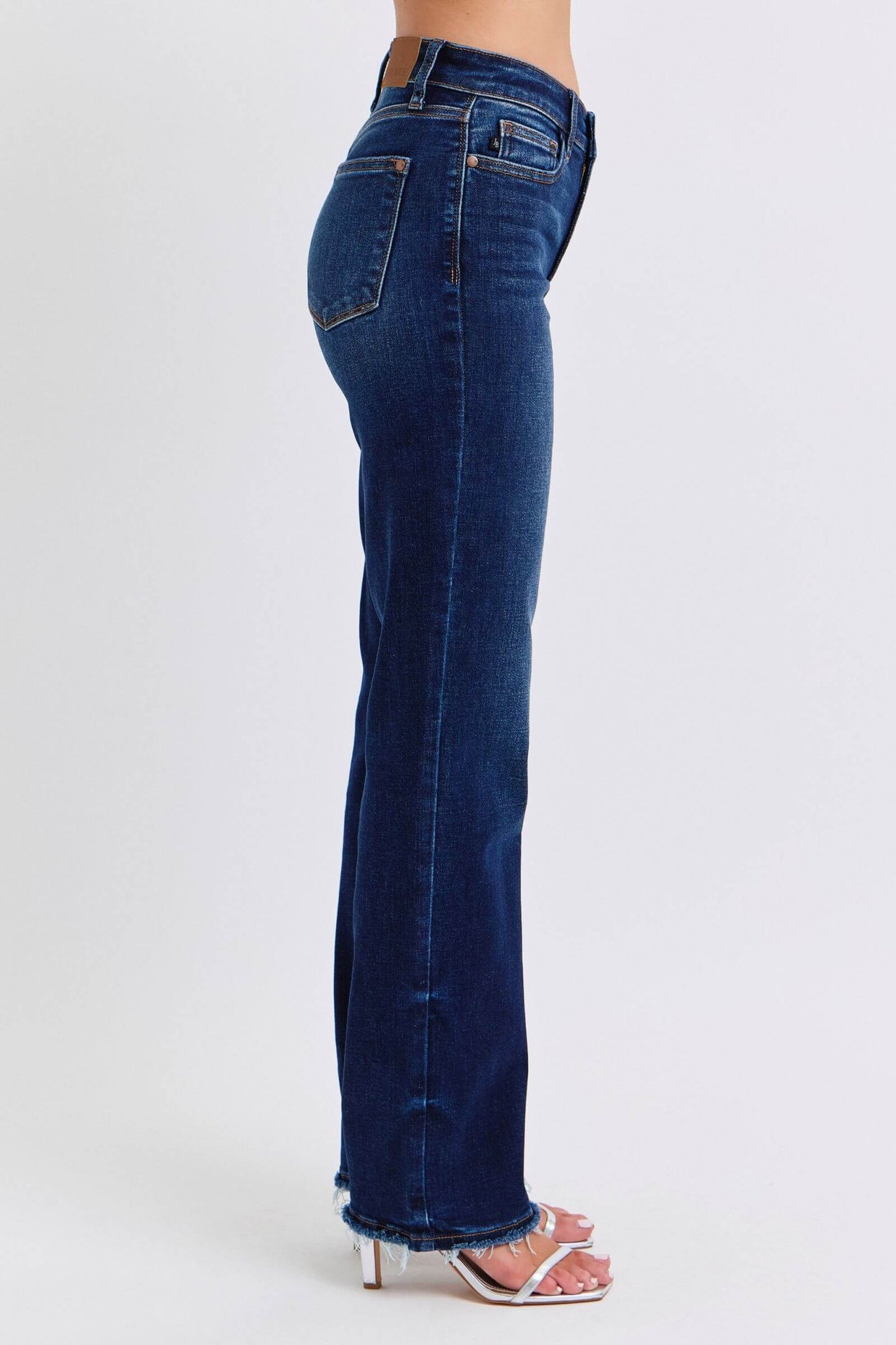 Judy Blue Full Size Raw Hem Straight Leg Jeans - In Style Chics Boutique LLC