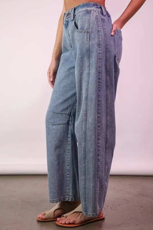 Wide Leg Comfy Jeans- In Style Chics Boutique Women's Juniors Apparel Online