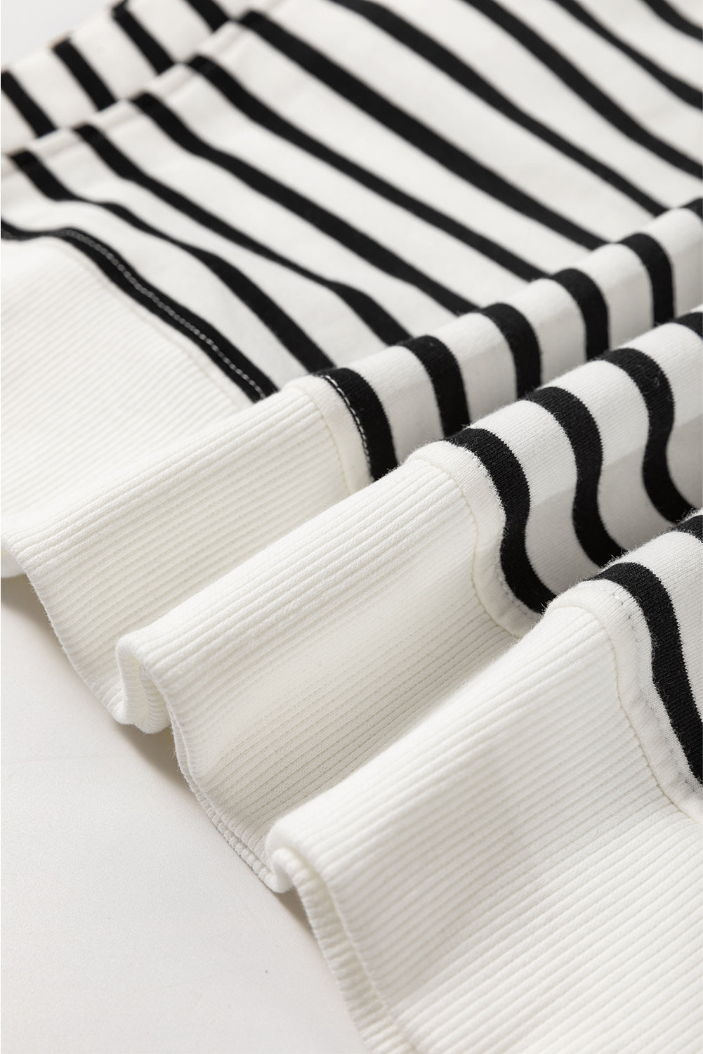 Black Stripe Raglan Sleeve Loose Split Sweatshirt - In Style Chics Boutique LLC